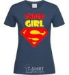 Women's T-shirt SUPER GIRL navy-blue фото