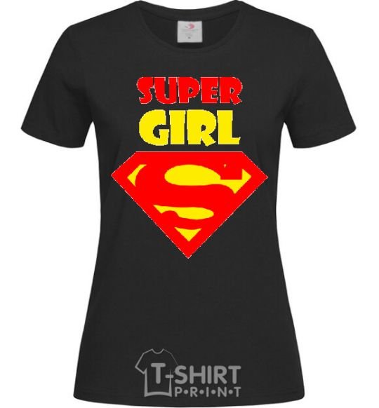 Women's T-shirt SUPER GIRL black фото