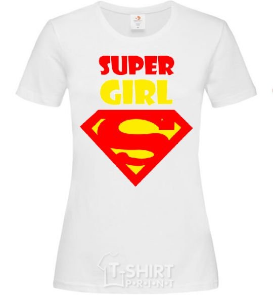 Женская футболка SUPER GIRL Белый фото