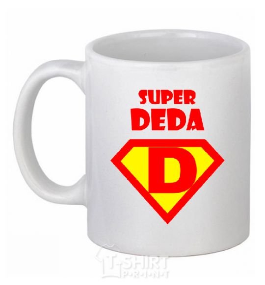 Ceramic mug SUPER DEDA White фото