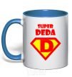 Mug with a colored handle SUPER DEDA royal-blue фото