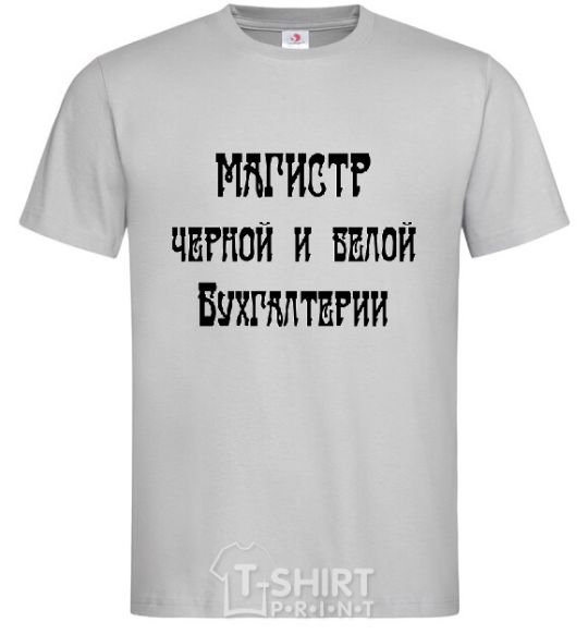 Мужская футболка Магистр черной и белой бухгалтерии Серый фото