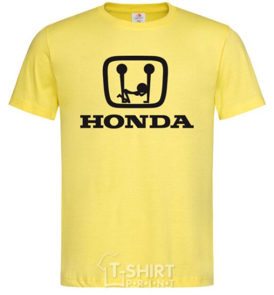 Men's T-Shirt HONDA obscene logo cornsilk фото