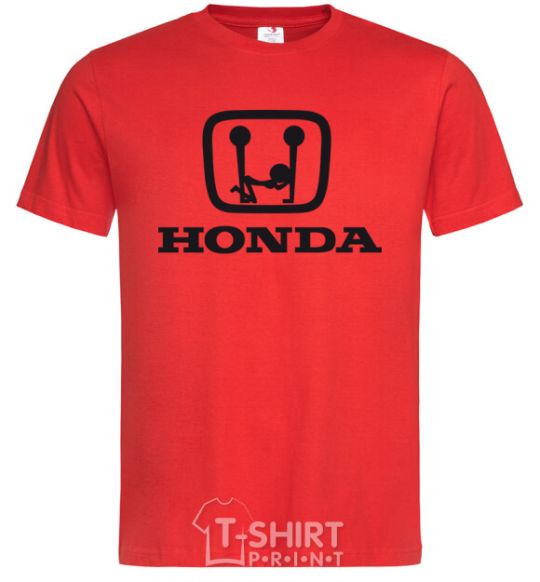 Men's T-Shirt HONDA obscene logo red фото