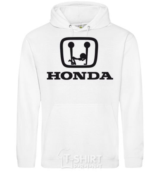 Men`s hoodie HONDA obscene logo White фото