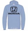 Men`s hoodie HONDA obscene logo sky-blue фото