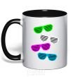 Mug with a colored handle DISCO GLASSES black фото