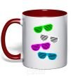 Mug with a colored handle DISCO GLASSES red фото