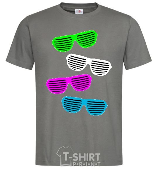 Men's T-Shirt DISCO GLASSES dark-grey фото