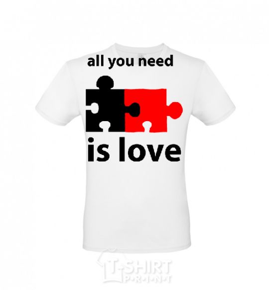 Мужская футболка ALL YOU NEED IS LOVE Puzzle Белый фото