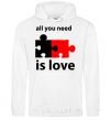 Men`s hoodie ALL YOU NEED IS LOVE Puzzle White фото