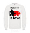 Свитшот ALL YOU NEED IS LOVE Puzzle Белый фото