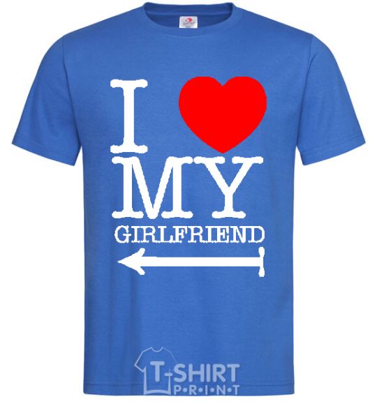 Мужская футболка I LOVE MY GIRLFRIEND Ярко-синий фото
