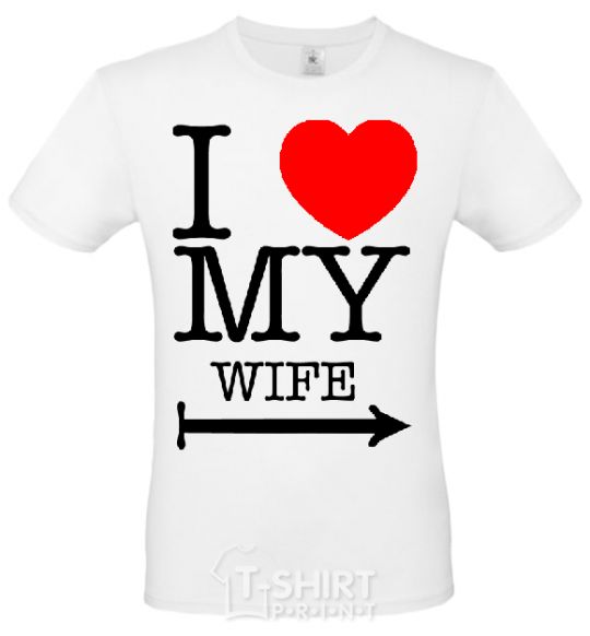 Men's T-Shirt I love my wife White фото