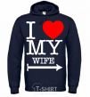 Men`s hoodie I love my wife navy-blue фото