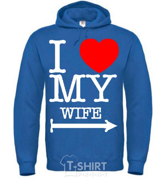 Men`s hoodie I love my wife royal фото