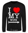 Sweatshirt I love my wife black фото