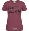 Women's T-shirt NO MORE MONOTONY! LET'S MAKE IT UGLY! burgundy фото