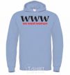 Men`s hoodie WE WANT WOMAN sky-blue фото