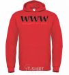 Men`s hoodie WE WANT WOMAN bright-red фото