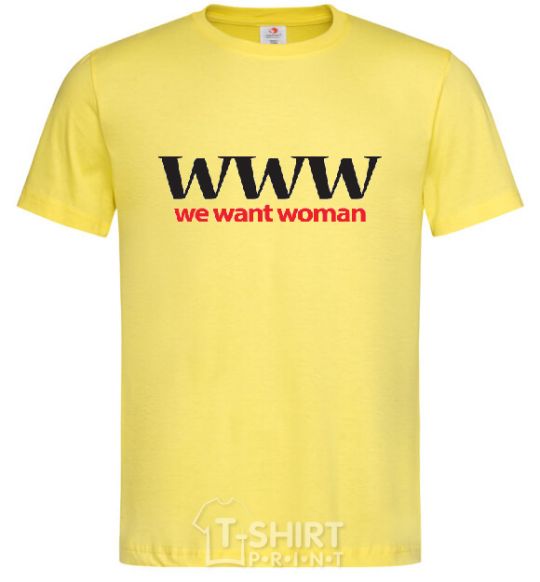 Men's T-Shirt WE WANT WOMAN cornsilk фото