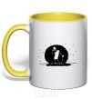 Mug with a colored handle MR. FREEMAN yellow фото