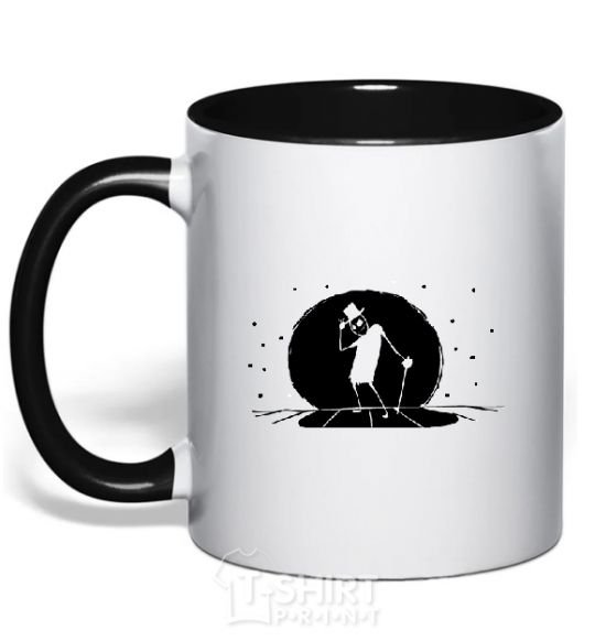 Mug with a colored handle MR. FREEMAN black фото