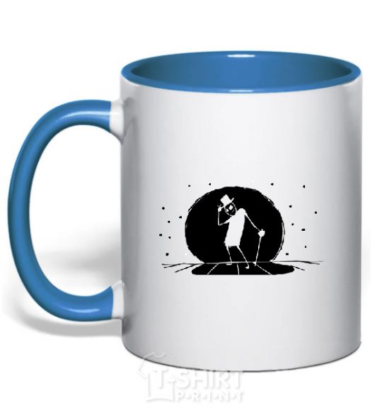 Mug with a colored handle MR. FREEMAN royal-blue фото