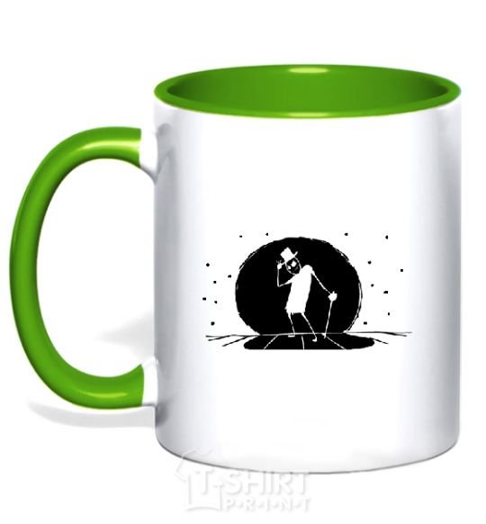 Mug with a colored handle MR. FREEMAN kelly-green фото