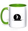 Mug with a colored handle MR. FREEMAN kelly-green фото