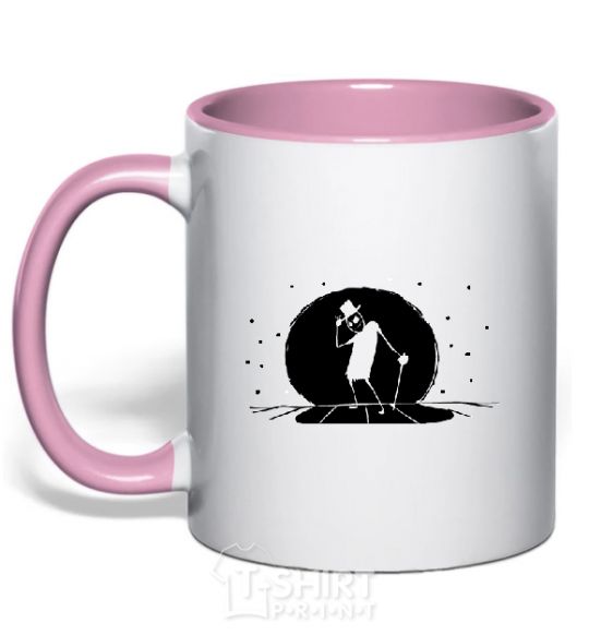 Mug with a colored handle MR. FREEMAN light-pink фото