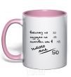 Mug with a colored handle THAT MAKES 50! light-pink фото