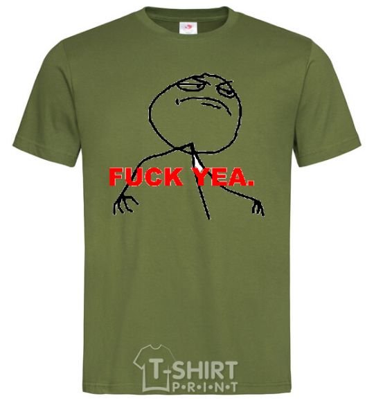 Men's T-Shirt FUCK YEA. millennial-khaki фото