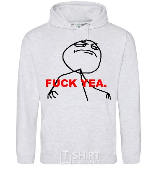 Men`s hoodie FUCK YEA. sport-grey фото