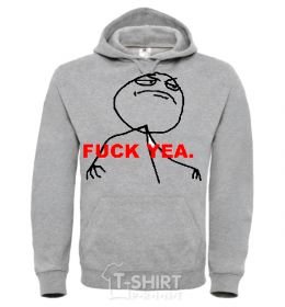 Men`s hoodie FUCK YEA. sport-grey фото