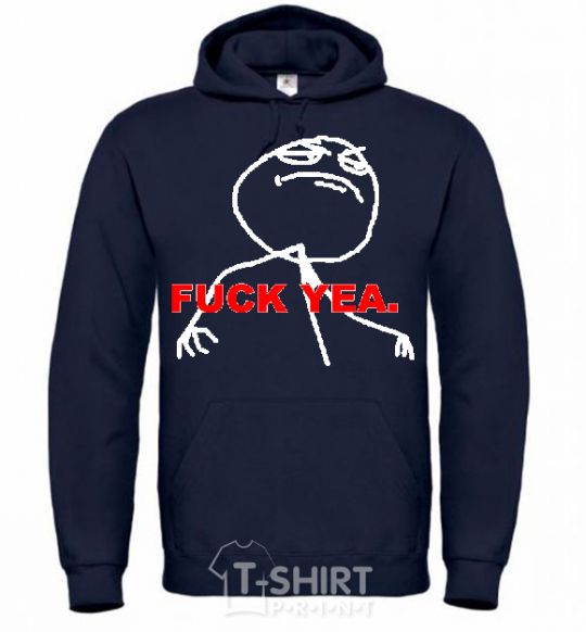 Men`s hoodie FUCK YEA. navy-blue фото