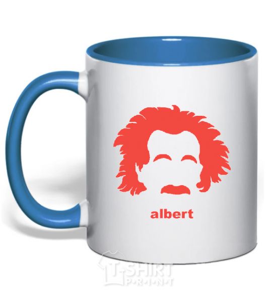 Mug with a colored handle ALBERT royal-blue фото