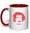Mug with a colored handle ALBERT red фото