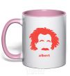 Mug with a colored handle ALBERT light-pink фото