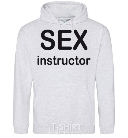 Men`s hoodie SEX INSTRUCTOR sport-grey фото