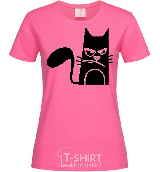 Women's T-shirt ANGRY CAT heliconia фото