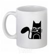 Ceramic mug ANGRY CAT White фото