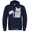 Men`s hoodie ANGRY CAT navy-blue фото