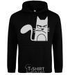 Men`s hoodie ANGRY CAT black фото