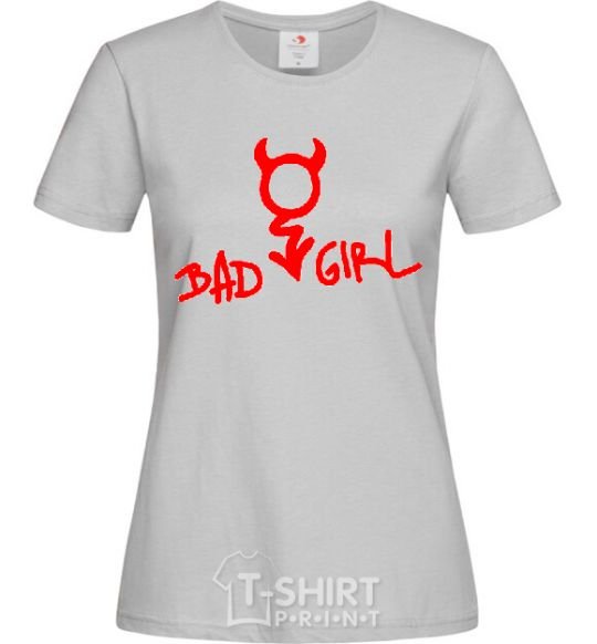 Women's T-shirt BAD GIRL Devil grey фото