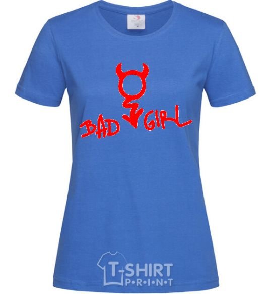 Women's T-shirt BAD GIRL Devil royal-blue фото