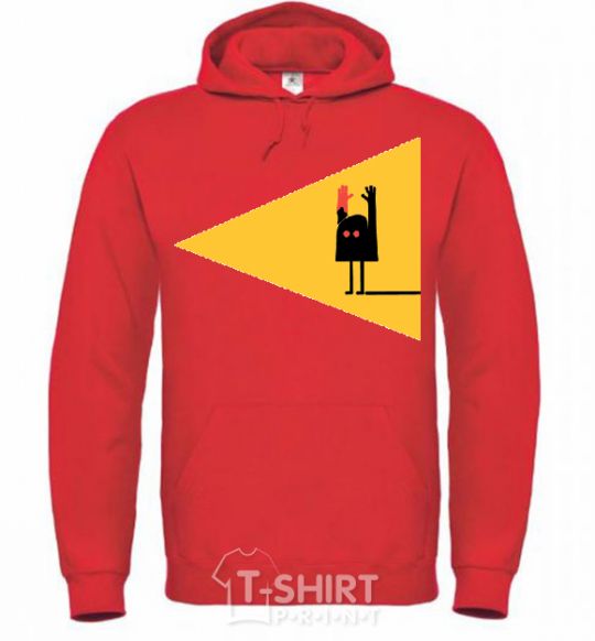 Men`s hoodie HANDS OFF bright-red фото