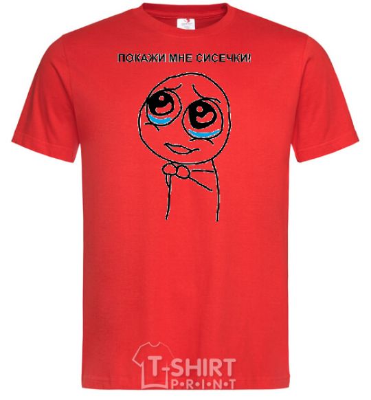 Men's T-Shirt SHOW ME YOUR BOOBS red фото