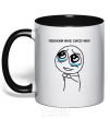 Mug with a colored handle SHOW ME YOUR BOOBS black фото