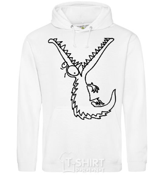 Men`s hoodie CROCODILE White фото